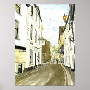 "Rua dianteira, poster de Fowey"