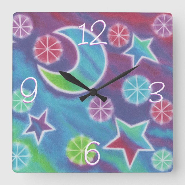 Rua do relógio 'Números' da Noite Brilhante (Frente)