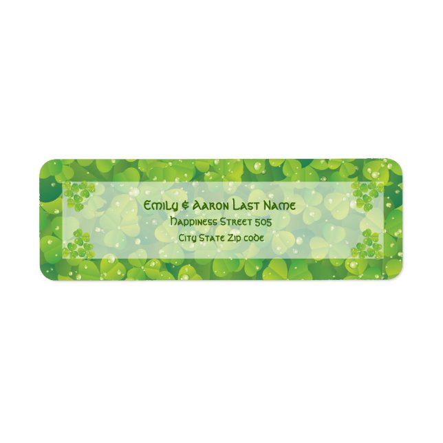 Rua, etiqueta de casamento irlandesa do dia de Pat (Frente)