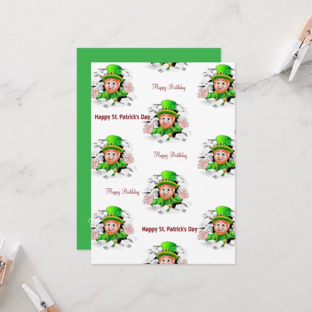 Rua, Feliz Convite de Aniversário do Dia de Patric (Frente/Verso In Situ)