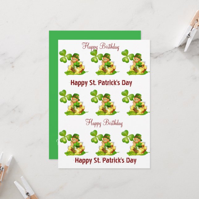 Rua, Feliz Convite de Aniversário do Dia de Patric (Frente/Verso In Situ)