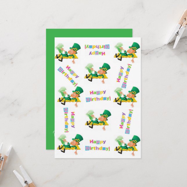 Rua, Feliz Convite de Aniversário do Dia de Patric (Frente/Verso In Situ)