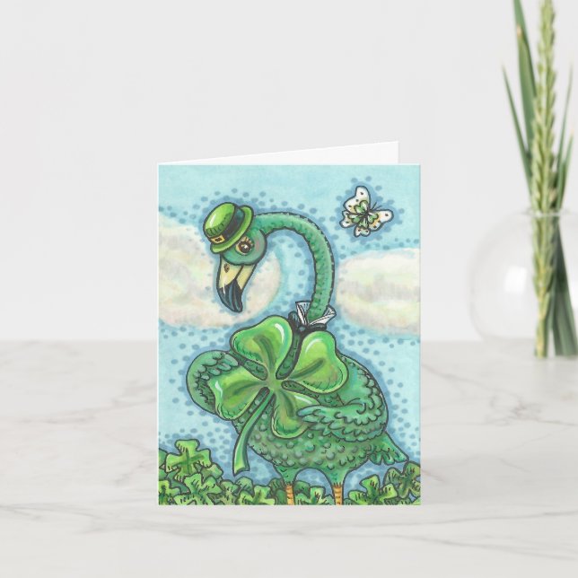 Rua Flamingo Verde da Irlanda. CARTÃO DE NOTA DO D (Frente)