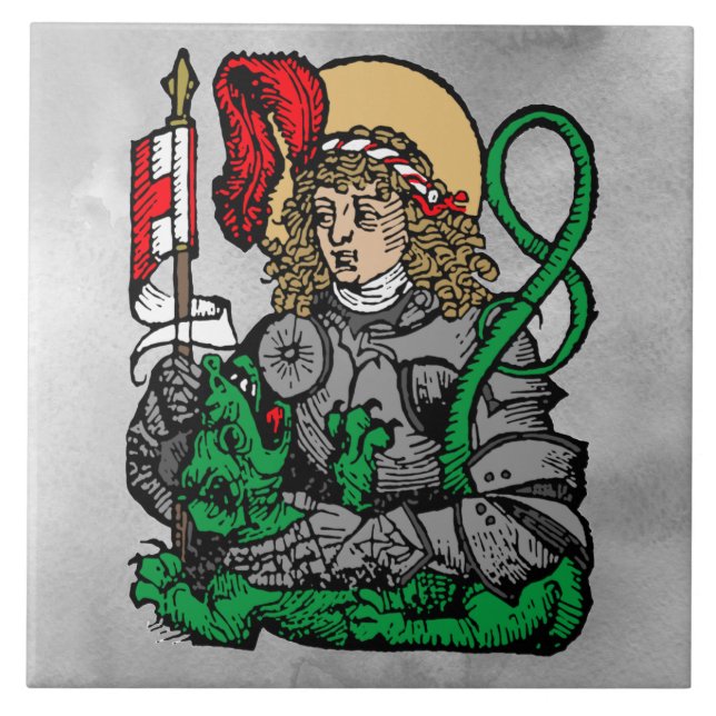 Rua. George e o Dragão (Nuremberg) Azulejo cerâmic (Frente)