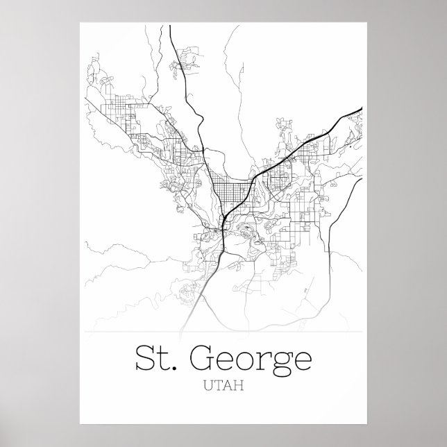 Rua. George Map - Utah - City Map Poster (Frente)