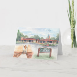 Rua. Igreja de John Evansville, WI - Cartão 5x7