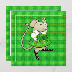RUA IRISH JIG MOUSE. Cartão Plano Quadrado de Patr