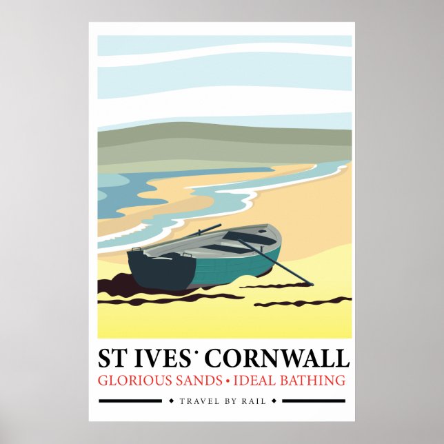 Rua Ives Cornwall poster de viagens náutica. (Frente)