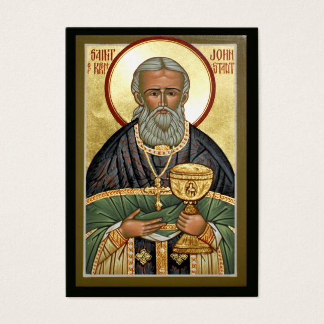 Rua. João de Kronstadt Mini Cartão de Oração (Frente)