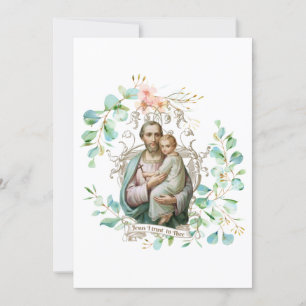 Rua: Joseph Jesus Cartão Católico Religioso Floral