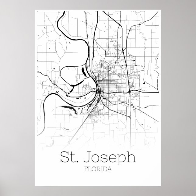 Rua. Joseph Map - Missouri - City Map Poster (Frente)