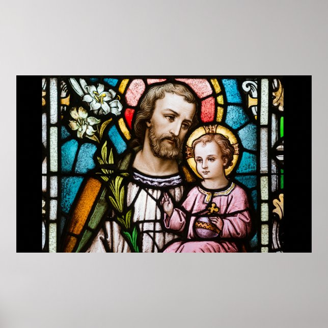 Rua: Joseph StainGlass Religião Jesus Poster (Frente)