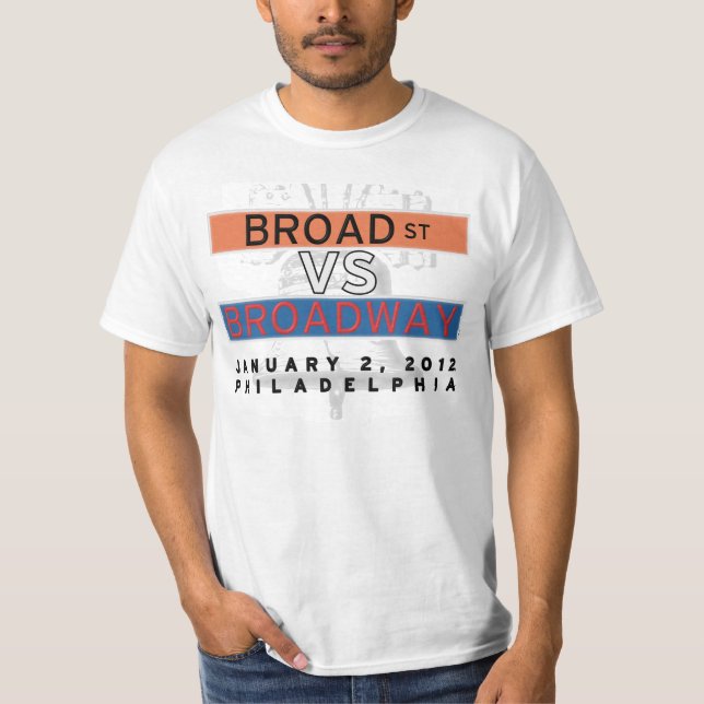 Rua larga CONTRA a camisa do valor de Broadway (Frente)