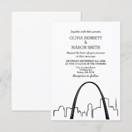 Rua Louis Skyline Convite para Casamento de Citysc