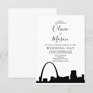 Rua Louis Skyline Convite para Casamento de Citysc