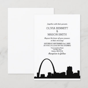 Rua Louis Skyline Convite para Casamento de Citysc