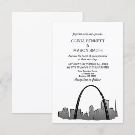 Rua Louis Skyline Convite para Casamento de Citysc