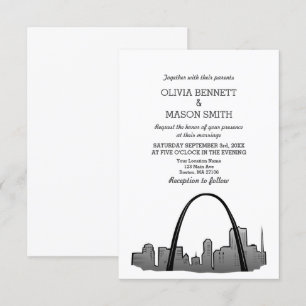 Rua Louis Skyline Convite para Casamento de Citysc