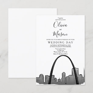 Rua Louis Skyline Convite para Casamento de Citysc