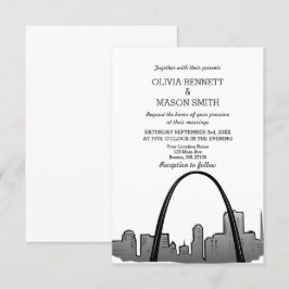 Rua Louis Skyline Convite para Casamento de Citysc