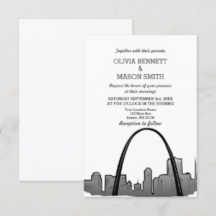 Rua Louis Skyline Convite para Casamento de Citysc