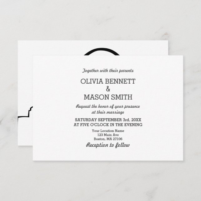 Rua Louis Wedding Convite Missouri Santo Louis (Frente/Verso)