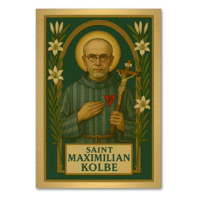 Rua Maximilian Kolbe Cartão de Mesa Católico de Ca (Frente)