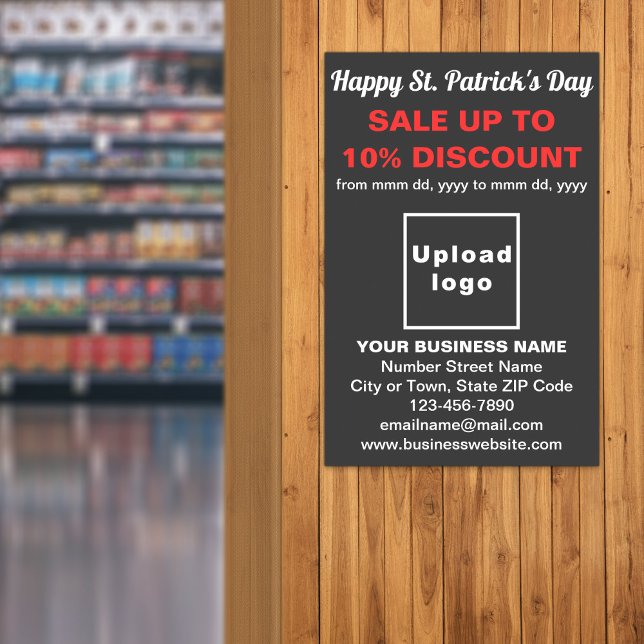 Rua negro, Poster de venda do dia de Patrick (Black St. Patrick's Day business sale poster)