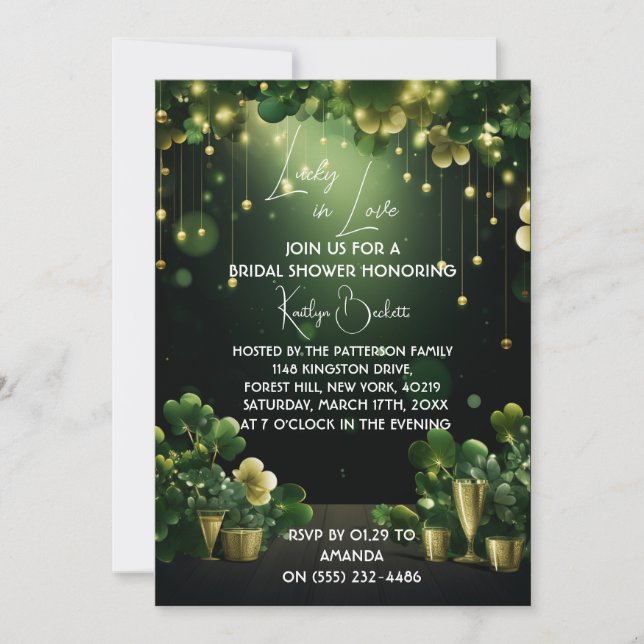 Rua. Patricks Chá de panela Convite Verde (Frente)