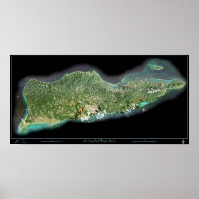 Rua por satélite Croix USA Virgin Islands poster (Frente)