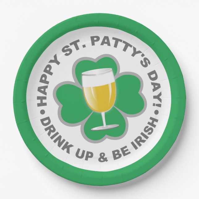 Rua, pratos de papel do dia de Patrick (Frente)