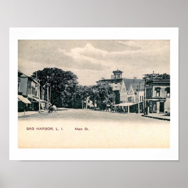 Rua principal, porto de Sag, Poster de Long Island (Frente)