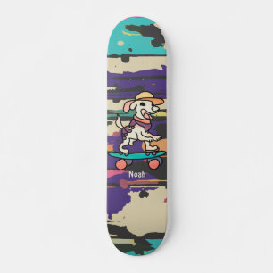 Rua Retro Cachorro no skate Engraçado