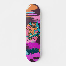 Rua Retro Cat no skateboard | Engraçado
