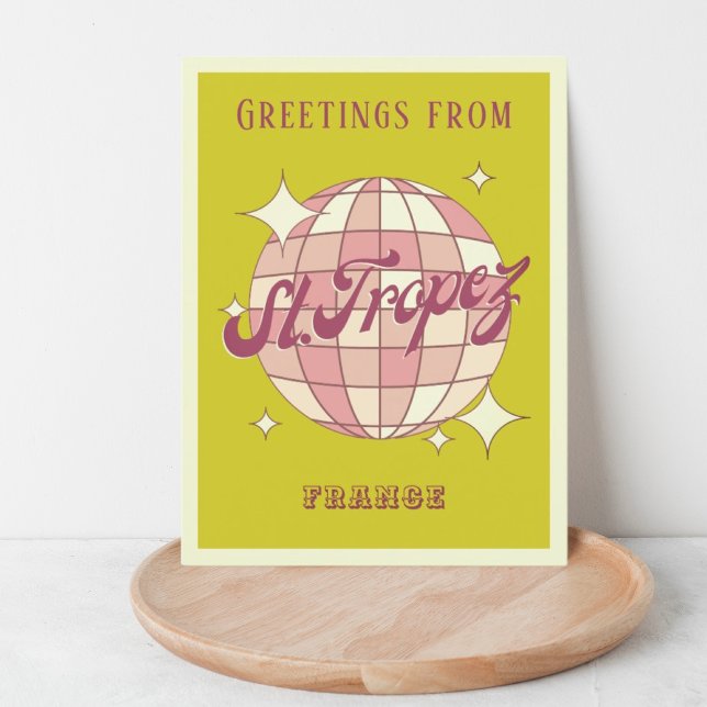 Rua santo Tropez França retrô vintage Cartão posta (Criador carregado)