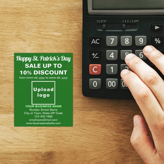 Rua verde, folheto de vendas do dia de Patrick (Green St. Patrick's Day business sale flyer)