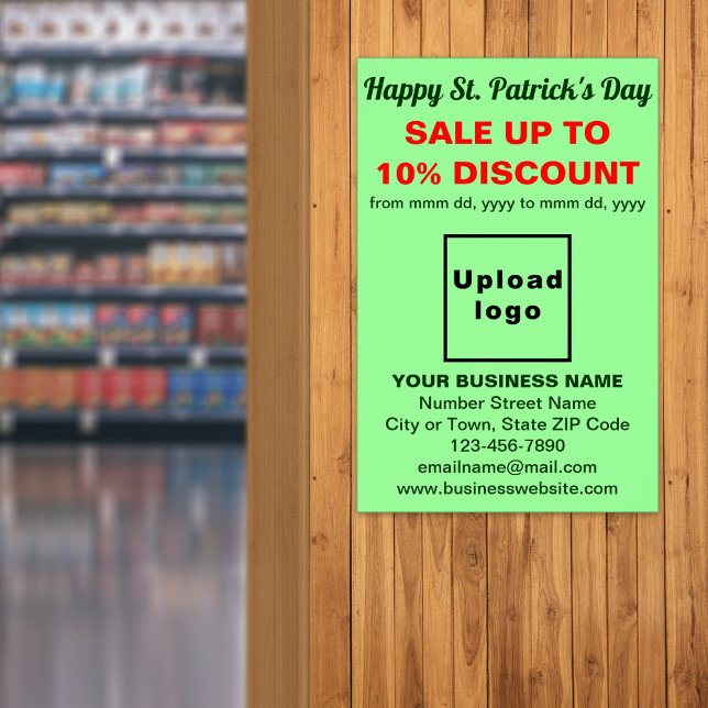 Rua verde leve, venda do dia de Patrick, Poster (Light green St. Patrick's Day business sale poster)