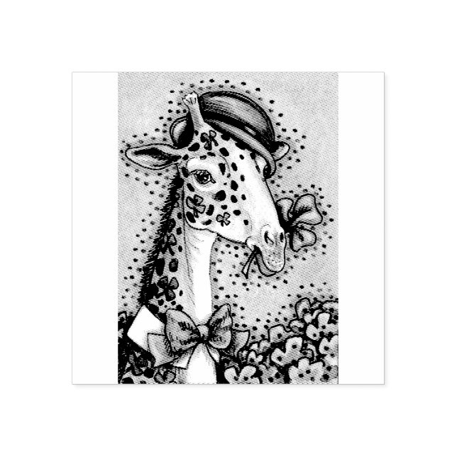 RUAS. CARIMBO DE BORRACHA IRLANDESA GIRAFFE DO DIA (Impressão)