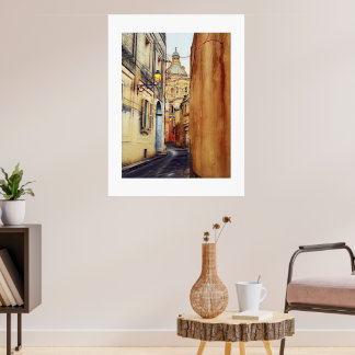 Ruas da Poster de Arte Digital de Malta