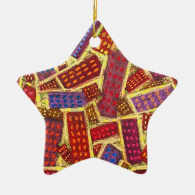 Ruas De Ornamento De Férias No Céu Dourado (Frente)