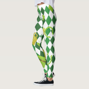 Ruas de Shamrock, leggings do dia de Patrick
