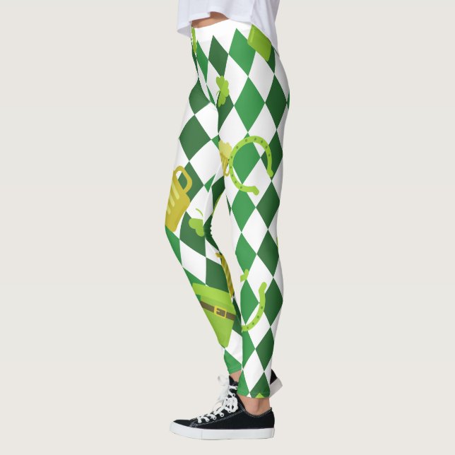Ruas de Shamrock, leggings do dia de Patrick (Esquerda)