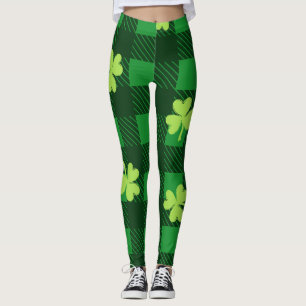 Ruas de Shamrock, leggings do dia de Patrick