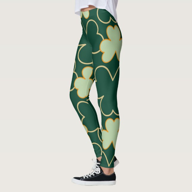 Ruas de Shamrock, leggings do dia de Patrick (Esquerda)