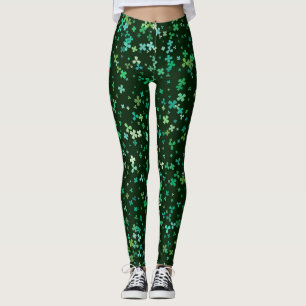 Ruas de Shamrock, leggings do dia de Patrick