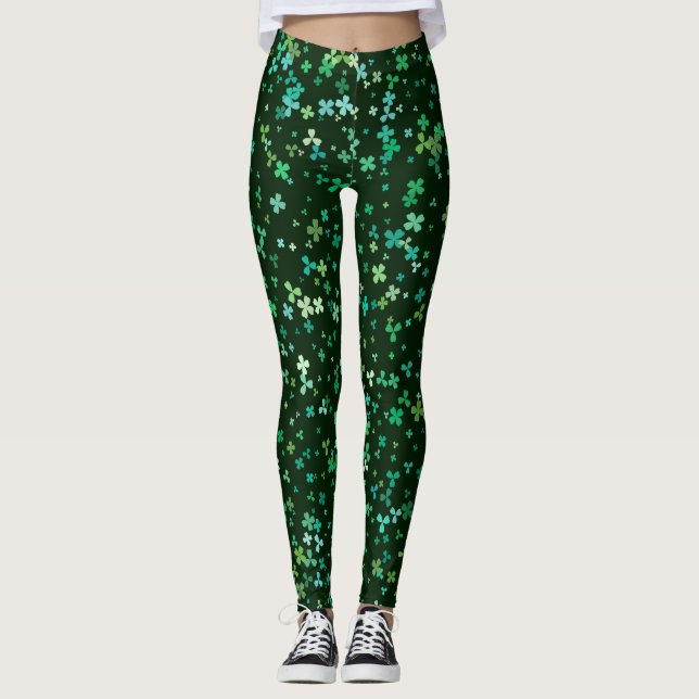 Ruas de Shamrock, leggings do dia de Patrick (Frente)