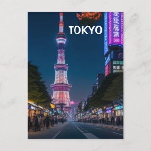 Ruas de Tóquio à Noite Cartão Postal