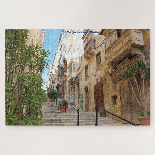 Ruas de Valetta Malta. Quebra-cabeça (Horizontal)