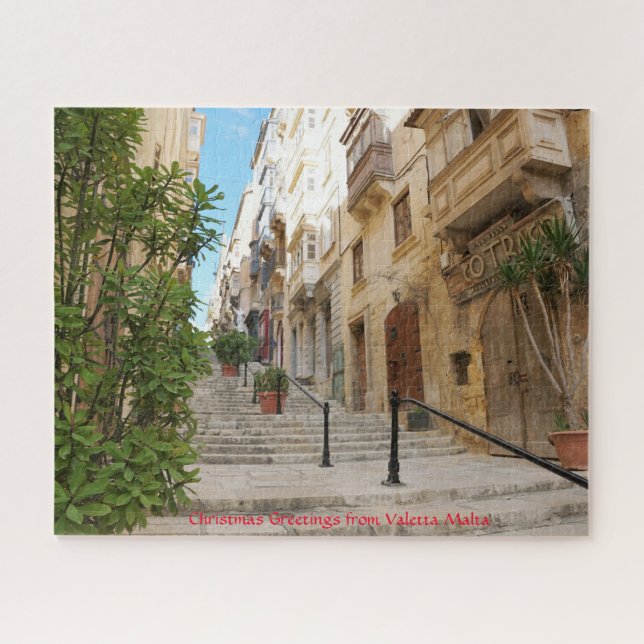 Ruas de Valetta Malta. Quebra-cabeça (Horizontal)