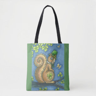 RUAS. DIA DE PATRICK IRISH SQUIRREL TOTE BAG